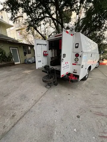 Magnet Plumbing service vehicle on-site for Sewer Line Repair in Whispering Palms